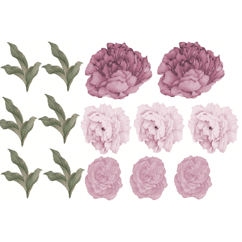 Pink Peony Flower Removable...